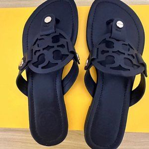Tory Burch Black leather slippers